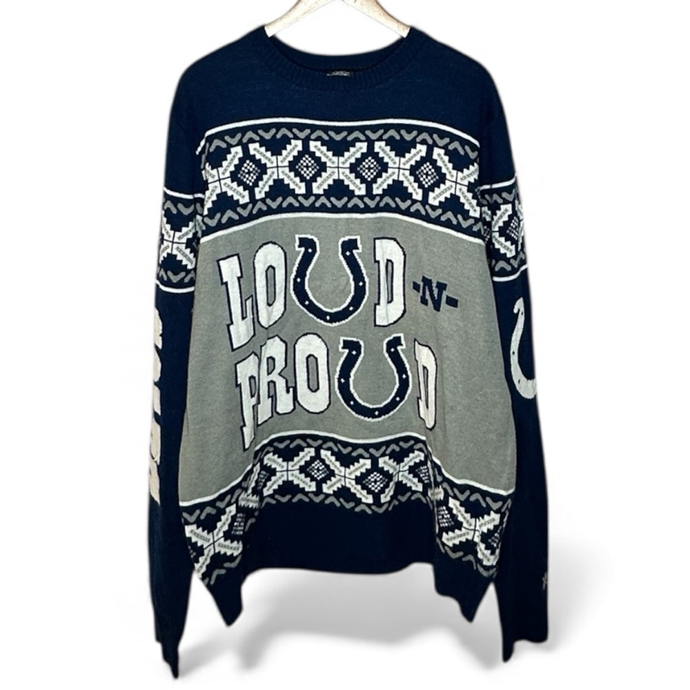 NFL Team Apparel XL Colts Christmas Sweater "Loud n' Proud" Crew Neck Pullover